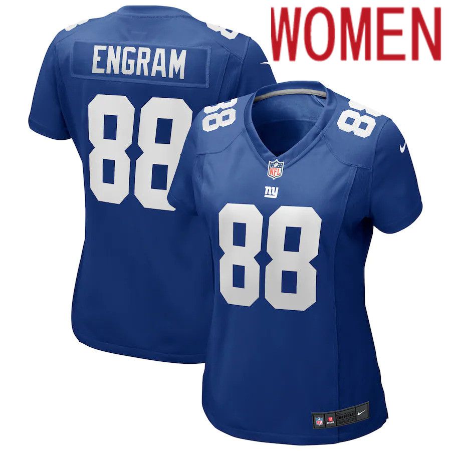 Women New York Giants 88 Evan Engram Nike Blue Game Player NFL Jersey